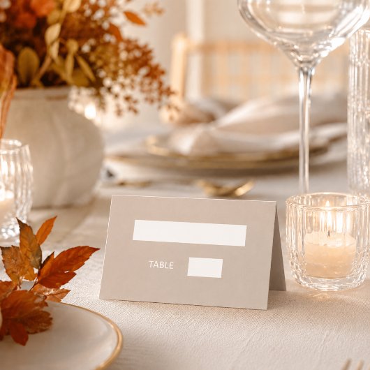 Taupe creme modern einfach platzkarte
