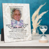 Taupe Damask Foto Memorial Plaque Fotoplatte (Seite)