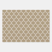 Taupe Damask marokkanisches Muster Geschenkpapier Set (Vorderseite 2)