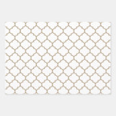 Taupe Damask marokkanisches Muster Geschenkpapier Set (Vorderseite)