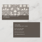 Taupe Damask Rechtsanwältin Business Card Visitenkarte (Vorne/Hinten)
