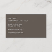 Taupe Damask Rechtsanwältin Business Card Visitenkarte (Rückseite)