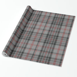 Taupe Dark Gray Red Black Tartan Kariert Geschenkpapier