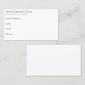 Taupe Dental Appointment Card One Line Terminkarte (Vorne/Hinten)