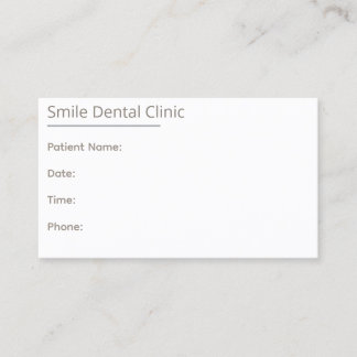 Taupe Dental Appointment Card One Line Terminkarte