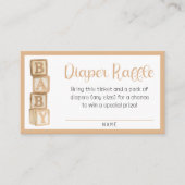 Taupe Diaper Raffle Card | Baby Shower Insert (Vorderseite)