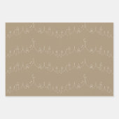 Taupe Eid Mubarak Masjid Muster Design Geschenkpapier Set (Vorderseite 3)