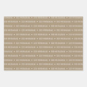 Taupe Eid Mubarak Masjid Muster Design Geschenkpapier Set (Vorderseite)