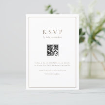 Taupe einfache Typografie QR Code Formal Hochzeit