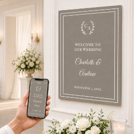 Taupe elfenbein farbiges monogrammiertes elegantes poster