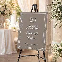 Taupe elfenbeinfarben monogrammierte elegante Hoch