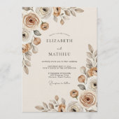 Taupe Ethereal Bloom Hochzeit Einladung (Vorderseite)