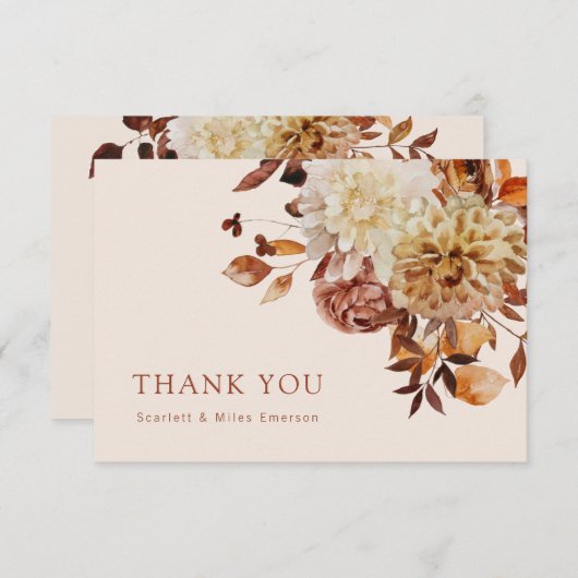 Taupe Fall Terracotta Dankeskarte (Vorne/Hinten)