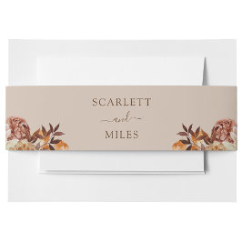 Taupe Fall Wassercolor Botanicals Wedding Einladungsbanderole