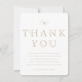 Taupe Floral Thank You Card | Baby Shower Dankeskarte (Vorderseite)