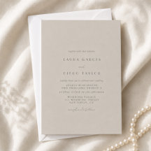 Taupe Formal Modern Script Wedding