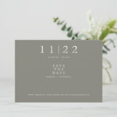 Taupe Foto Moderne Hochzeit speichern das Datum Save The Date (Stehend Vorderseite)