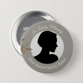Taupe-Gedenkfoto-Button Button (Vorne & Hinten)