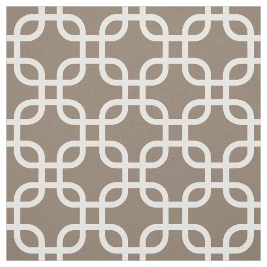 Taupe Geometric Links Muster Stoff (Muster)