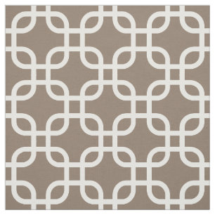 Taupe-geometrisches Verbindungs-Muster Stoff