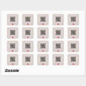 Taupe Geschäftsnamen QR-Code Instagram Quadratischer Aufkleber (Blatt)