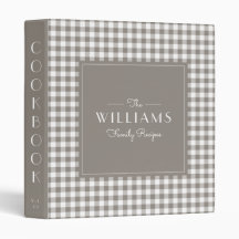 Taupe Gingham Farmhouse Familienrabatt Kochbuch