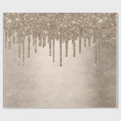 Taupe-Glitzer | Champagne Gold Drizzle Geschenkpapier (Flach)
