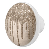 Taupe-Glitzer | Champagne Gold Drizzle Keramikknauf (Rechts)