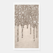 Taupe-Glitzer | Champagne Gold Drizzle Serviette (Vorderseite)