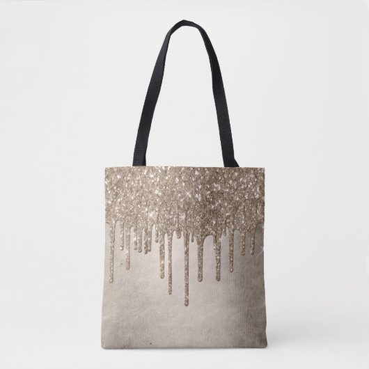 Taupe-Glitzer | Champagne Gold Drizzle Tasche (Vorderseite)