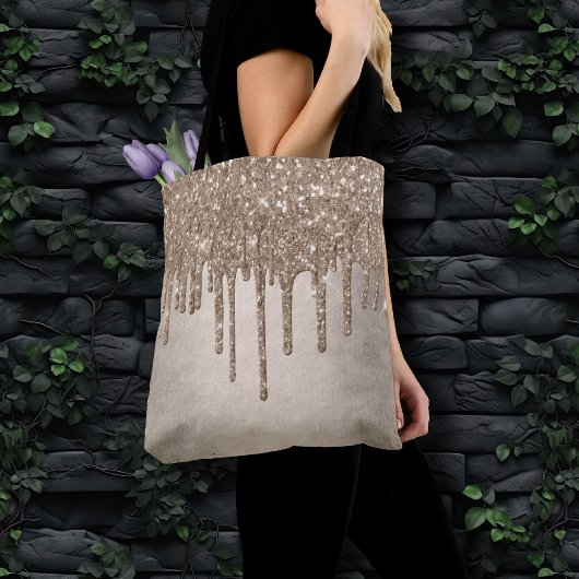 Taupe-Glitzer | Champagne Gold Drizzle Tasche