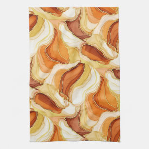 Taupe Gold Fluid Marmor Stein Abstrakt Geschirrtuch
