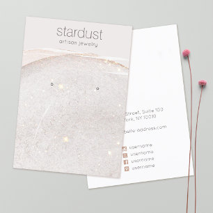 Taupe Gold Glitzer Earring Display Holder Visitenkarte