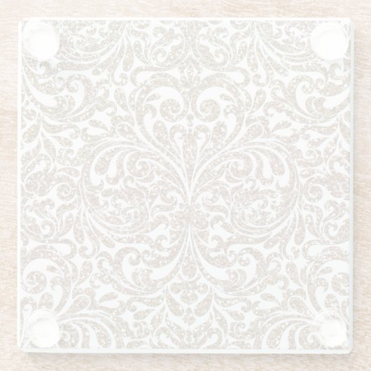 Taupe Gold Glitzer Untersetzer (Rückseite)