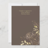 Taupe & Gold Peony Modernes Brautparty Einladung (Rückseite)