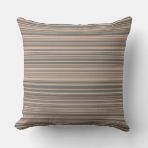 Taupe & Grau Einfache moderne Streifenmuster Kissen