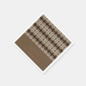 Taupe Grau und Rosa Serviette (Ecke)