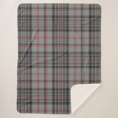 Taupe Gray Black Red Tartan Kariert Sherpadecke (Vorderseite)