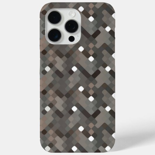 Taupe Gray Brown Black Midcent Pixel Pattern Case-Mate iPhone Hülle (Rückseite)