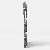 Taupe Gray Brown Black Midcent Pixel Pattern iPhone Hülle (Linke Seite)