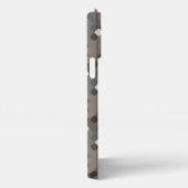 Taupe Gray Brown Black Midcent Pixel Pattern iPhone Hülle (Rechte Seite)