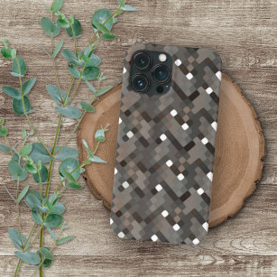 Taupe Gray Dark Brown White Mosaic Art Case-Mate i iPhone 12 Pro Max Hülle