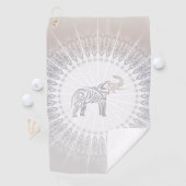 Taupe Gray Elephant Mandala Golfhandtuch (Insitu)