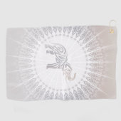 Taupe Gray Elephant Mandala Golfhandtuch (Horizontal)