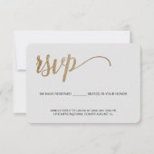 Taupe gray Gold UAWG no email Reservierte Sitzecke RSVP Karte (Vorderseite)