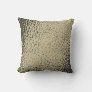 Taupe Gray Imitats Leather Design Kissen