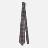 Taupe Gray Red Kariert Tartan Flannel Krawatte (Vorderseite)