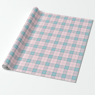 Taupe Gray und Cream Fine Tartan Kariert Geschenkpapier