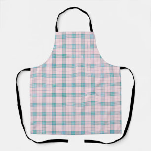 Taupe Gray und Cream Fine Tartan Kariert Schürze