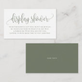 Taupe Green Hübsch Script Display Showdusche Begleitkarte (Vorne/Hinten)